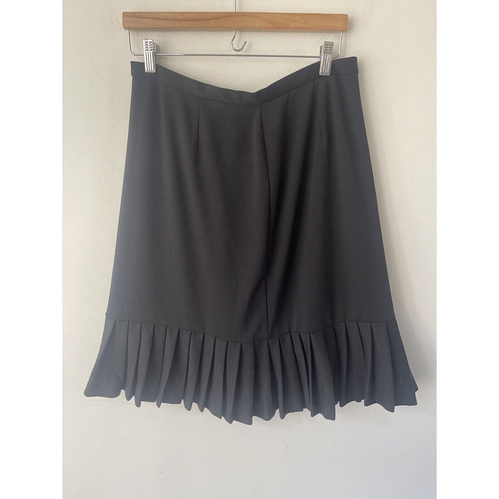 Elemenz Womens Black Poly Rayon Spandex Size Large Cocktail Office Pleated Skirt